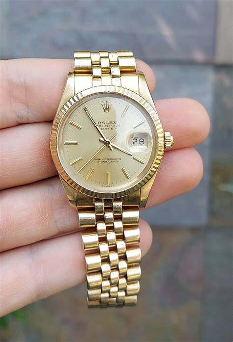 rolex date 15037|Rolex 1503 14k gold watch.